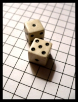 Dice : Dice - 6D - Tiny White With Black Pips